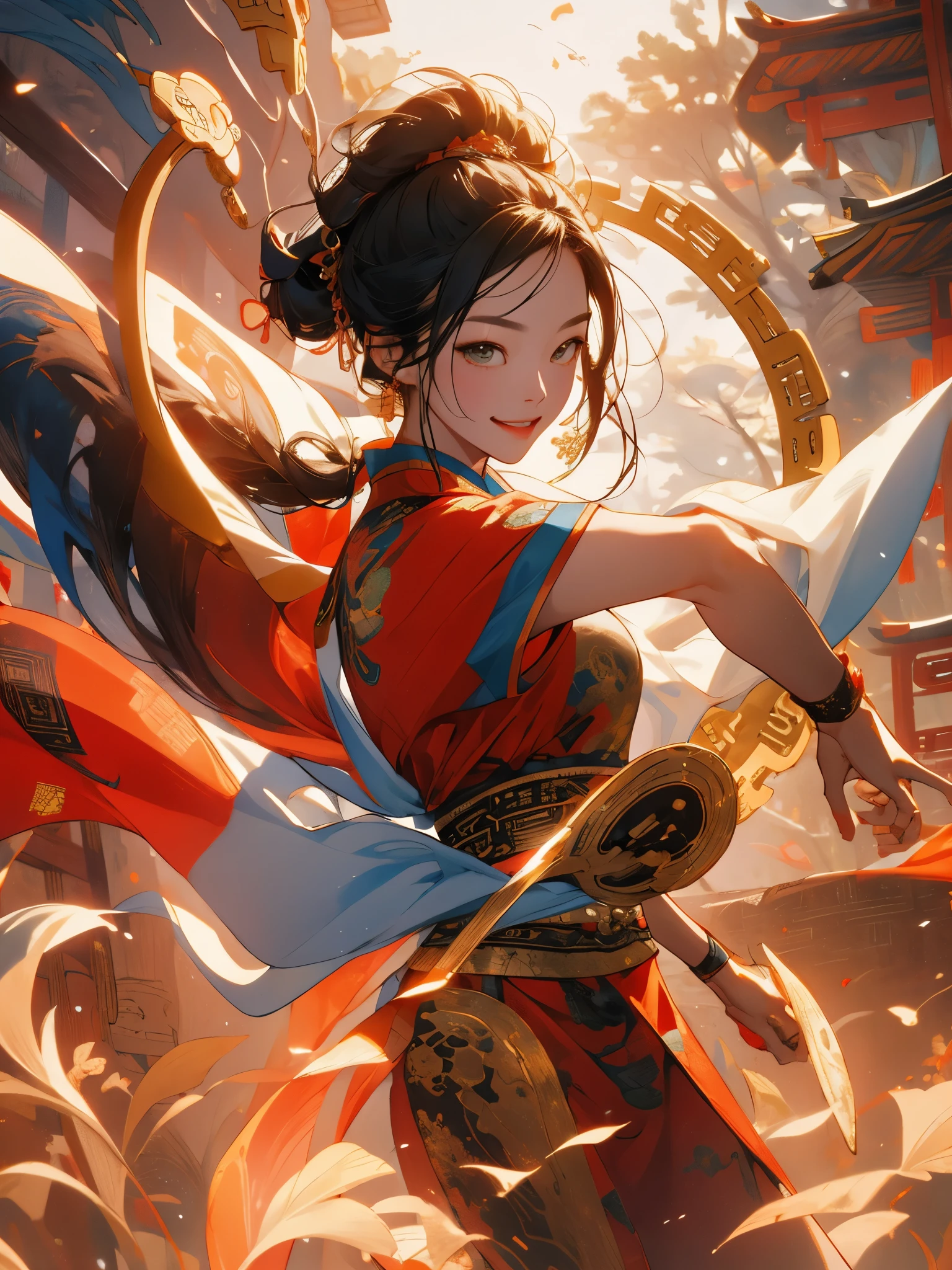 one-girl, ancient Chinese costume, full bodyesbian, rays of sunshine, Clear face, Clean white background, tmasterpiece, super detailing, Epic work, hyper HD, high qulity, The is very detailed, offcial art, Unity8k wallpapers, super detailing, 32K
