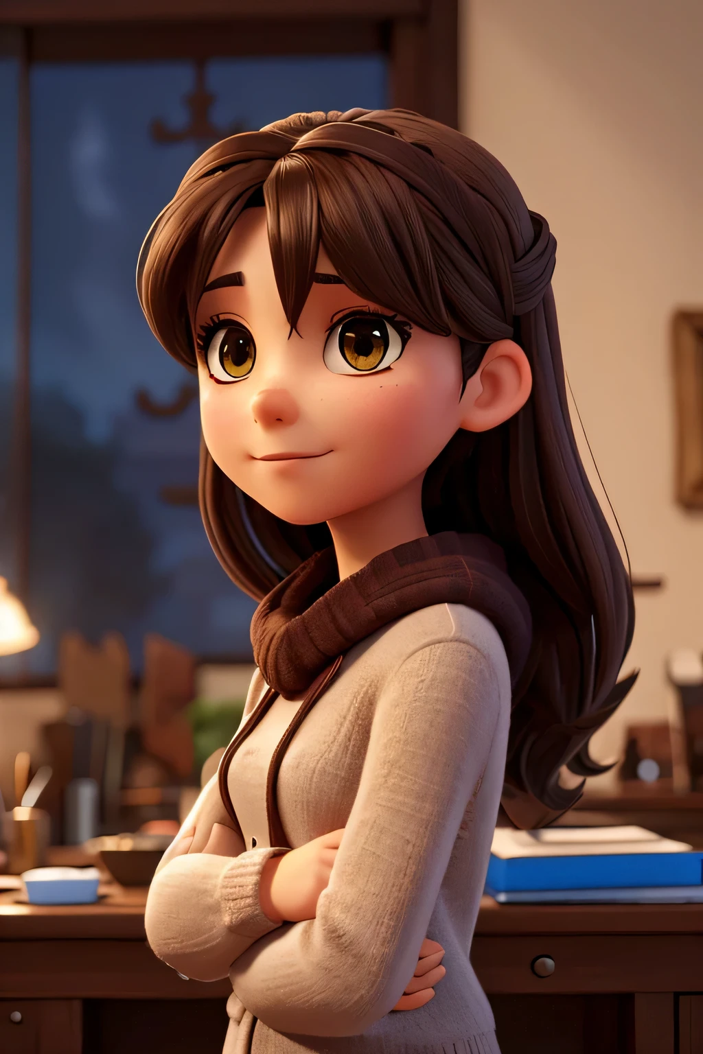 A close up of a cartoon character standing in a room - SeaArt AI