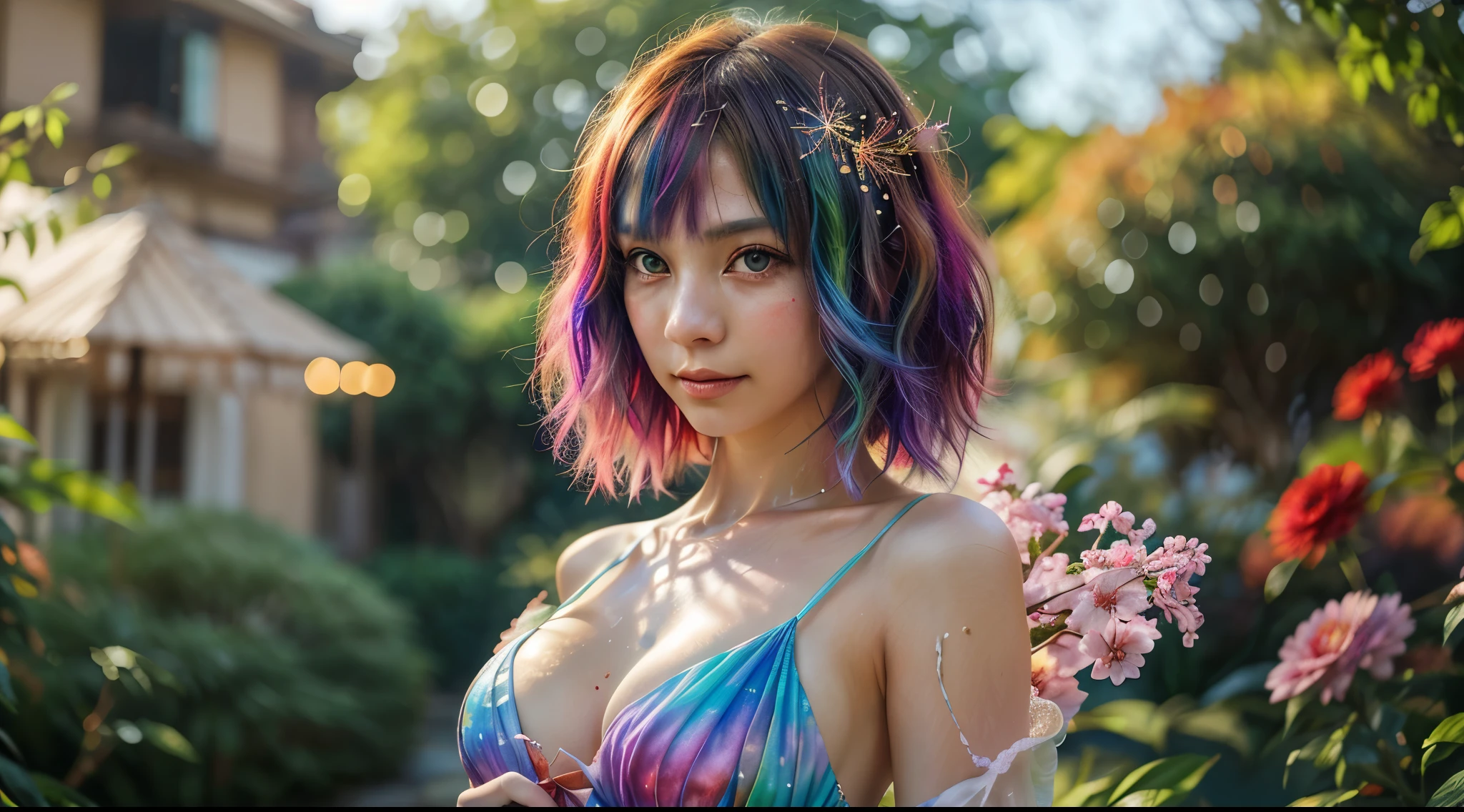 A captivating anime girl gracefully emerges from the pages of a watercolor painting, her vibrant and intricate colors breathing life into the artwork. She wears extraordinary fantasy costumes,Decorated with exquisite details, reflecting the enchanting world she inhabits. Luminescent elements, like glowing crystals and ethereal wisps, surround her, casting a soft, otherworldly glow. The watercolor style imbues the image with a sense of fluidity and delicacy, as if the colors are effortlessly blending and bleeding into one another. Camera shot: Medium Shot, Camera lens: softfocus, Lighting: luminescent glow, watercolor brushstrokes,