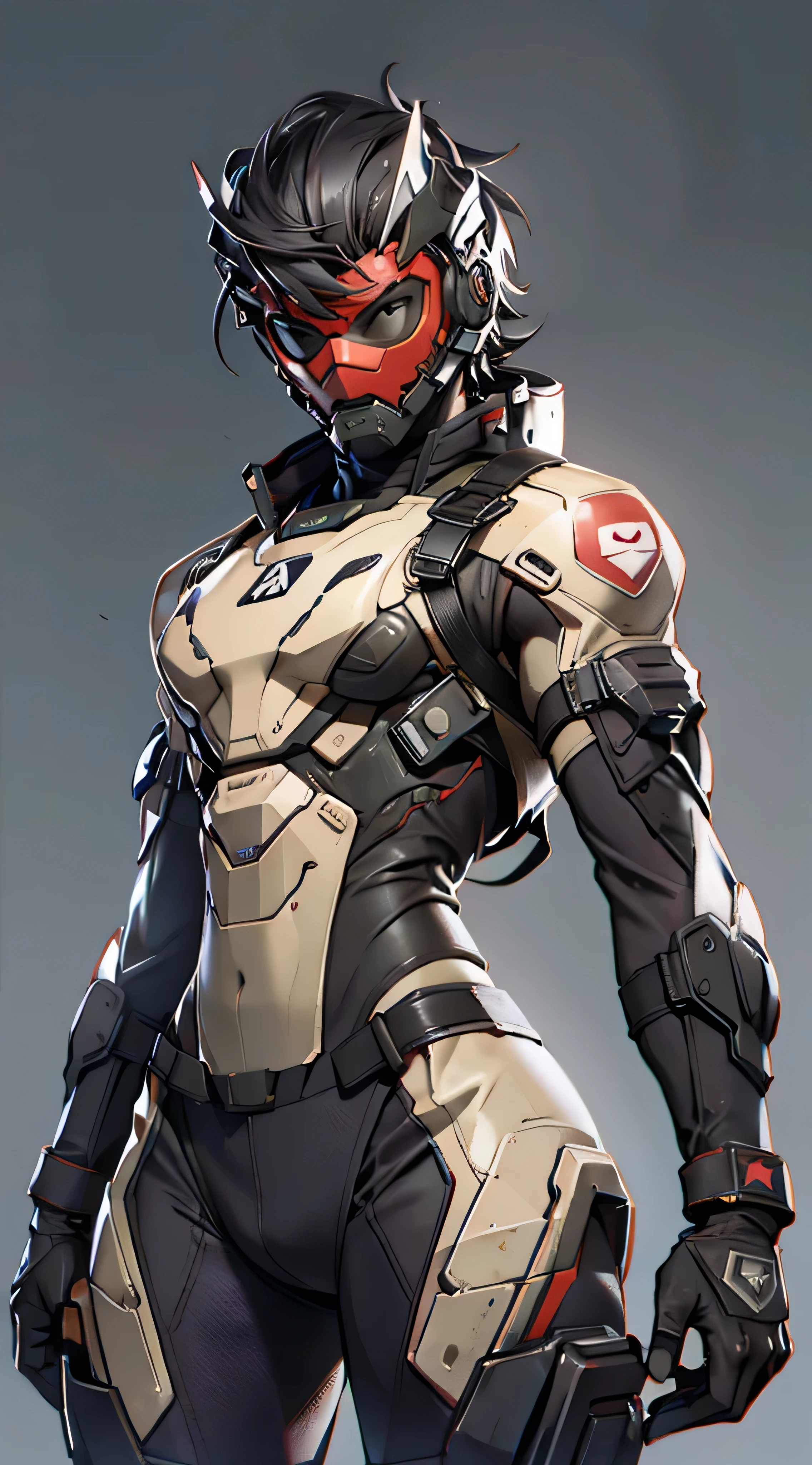 (((Best quality: 1.4))),(Unbeatable masterpiece), (hyper HD),(Hyper-realistic 8k CG)、 ((( body))), (((1 male soldier))), 25-year-old American soldier with perfect body,,A detailed的the face,muscular body:1.2,细节深Grace夹克, (Pictures from head to thighs),clean abs, Complex equipment, Grace,With white stars and off-white stripes,,,,, Tech Armor, Poison tattoos ),