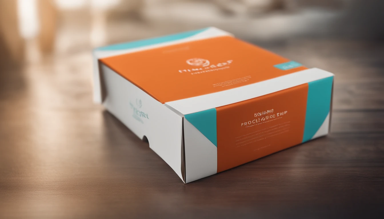 a detailed shot of a blank packaging mockup, with crisp folds and vibrant colors that showcase the potential for eye-catching product branding and design