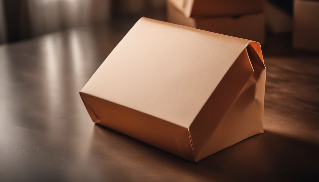 a detailed shot of a blank packaging mockup, with crisp folds and vibrant colors that showcase the potential for eye-catching product