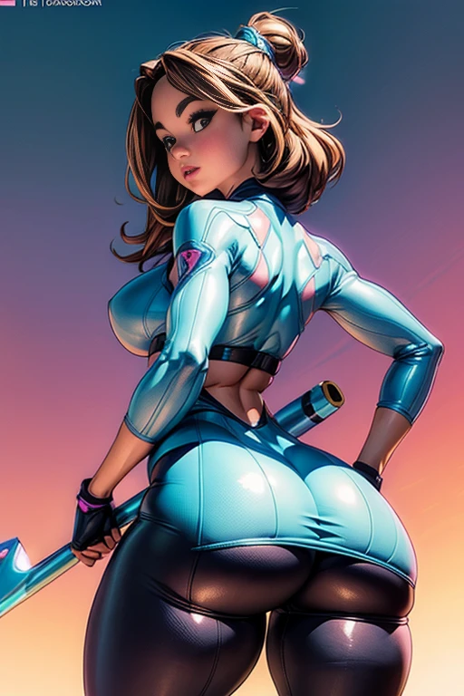 Sexy, pretty, beautiful Riley Reid in a sexy spandex costume, (((curvy accentuated booty))), (((Slim Thick))), (((Skinny))), ((((Ultra Detailed)))), (((Photorealistic))), 8K, exteriors