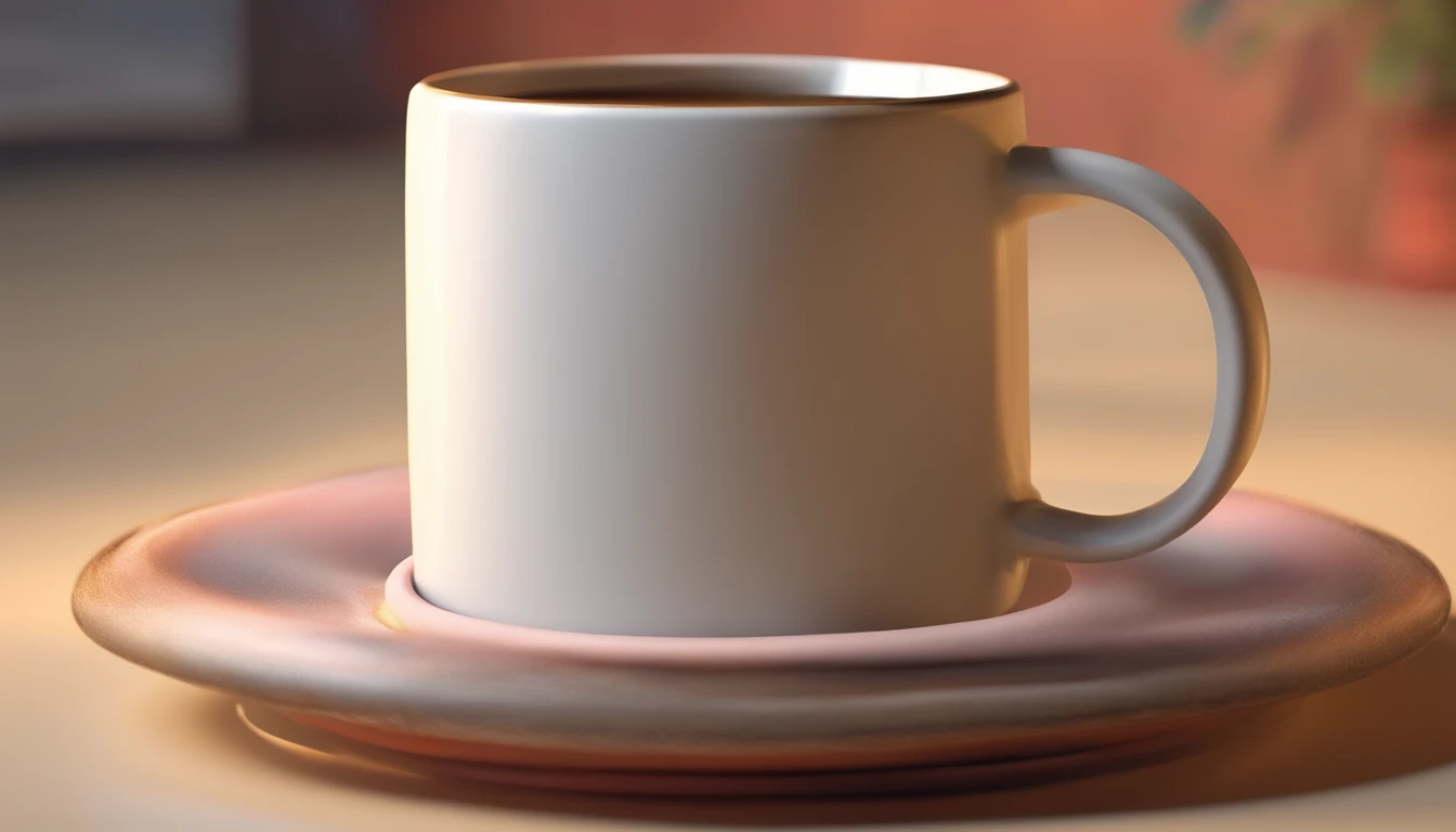 a close-up shot of a blank coffee mug mockup, with steam rising from a freshly brewed cup, evoking a sense of warmth and comfort associated with personalization and customization
