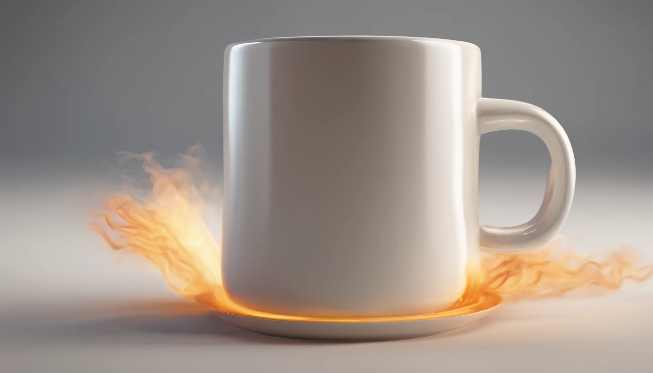 a close-up shot of a blank coffee mug mockup, with steam rising from a freshly brewed cup, evoking a sense of warmth and comfort associated with personalization and customization
