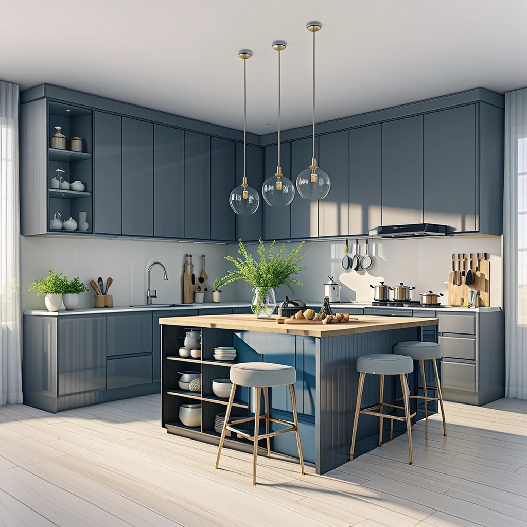 rendering of a modern residential kitchen, professional render, wide angle exterior 2023, highly detailed render, high quality rendering, realistic render, architectural render, high-quality render, detailed rendering, hyper-realistic render, hyper - realistic render, very realistic 3 d render, high render, realistic rendering, very realistic render