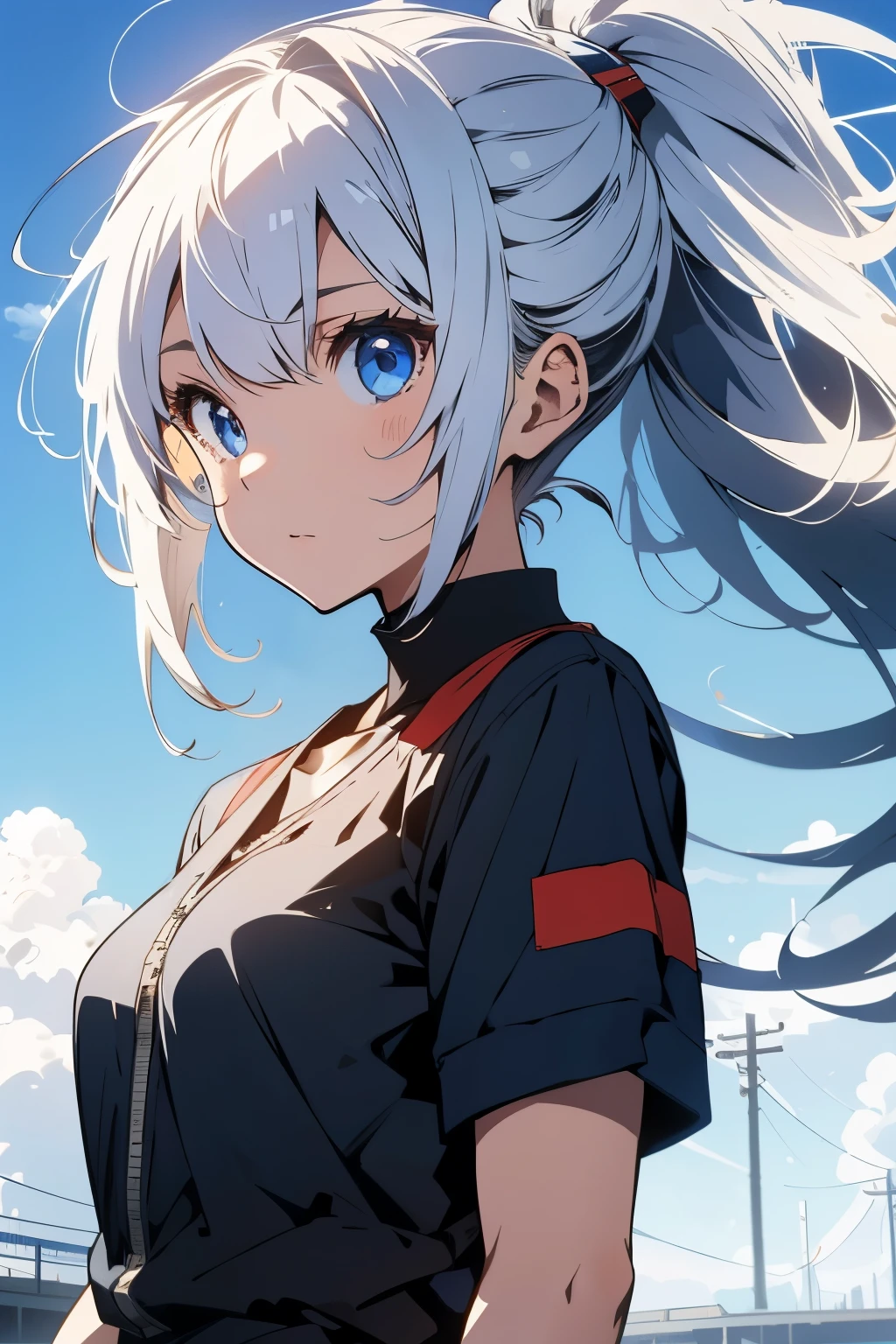 (masterpiece), (best quality), 1girl, perfect anatomy, perfect body, perfect eyes, ultra detailed hair, eyes focus, sexy, messy hair, white hair, windy