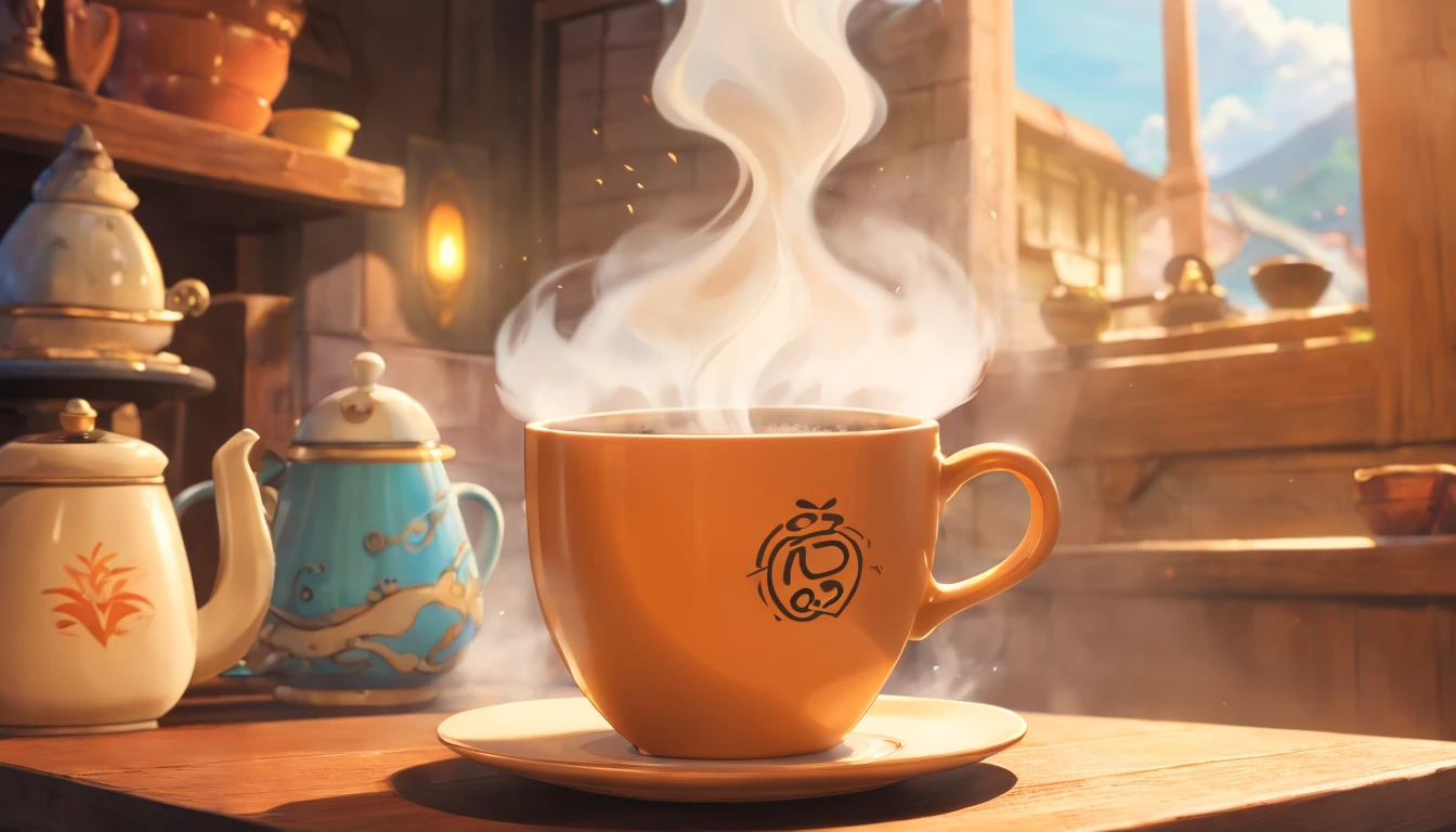 a close-up shot of a blank coffee mug mockup, with steam rising from a freshly brewed cup, evoking a sense of warmth and comfort associated with personalization and customization