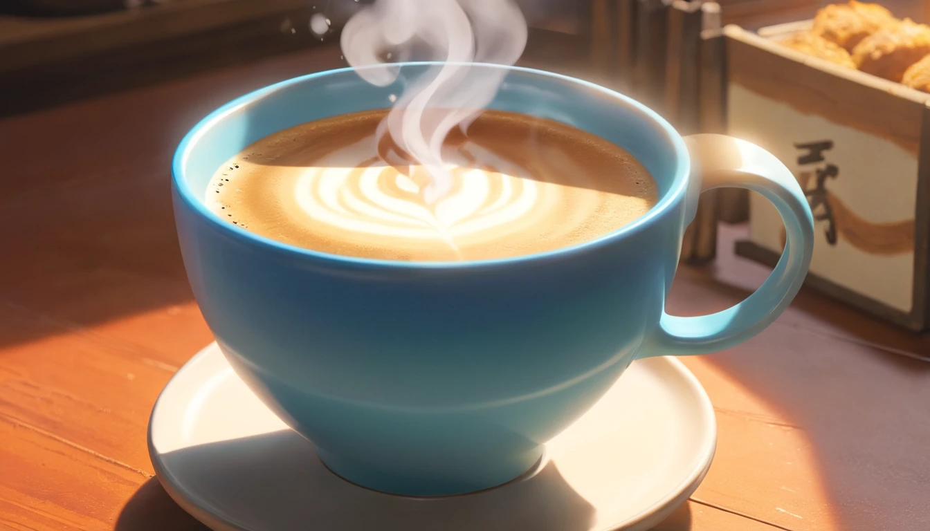 a close-up shot of a blank coffee mug mockup, with steam rising from a freshly brewed cup, evoking a sense of warmth and comfort associated with personalization and customization