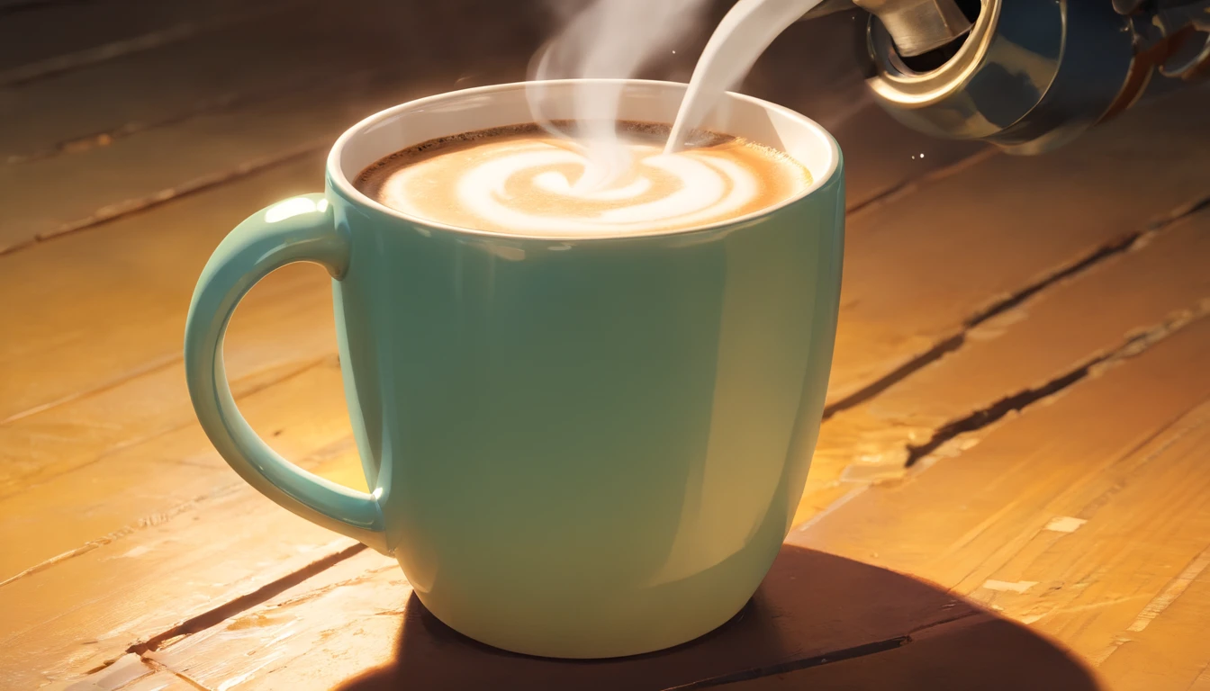 a close-up shot of a blank coffee mug mockup, with steam rising from a freshly brewed cup, evoking a sense of warmth and comfort associated with personalization and customization