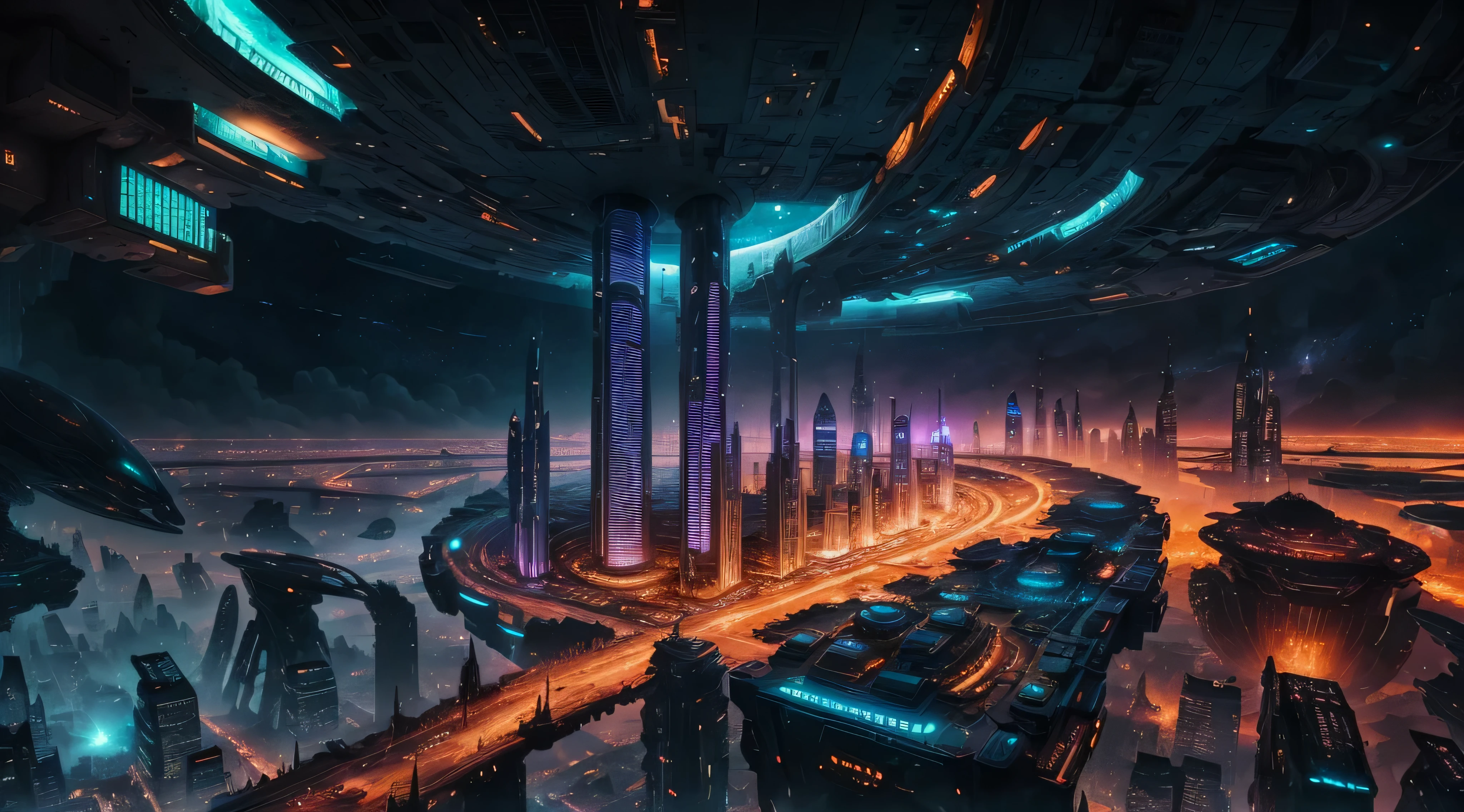((tmasterpiece)), ((Best quality)), 8K, high detal, ultra - detailed, 
Alien civilizations appear in the cityscape, 拥有形状奇特和Unknown technology的高耸建筑, showcasing the Qianqian and progressive of their civilization.
alien city, ((skyscrapper)), ((Unusual shape)), ((Unknown technology)), ((Qianqian)), ((progressive))