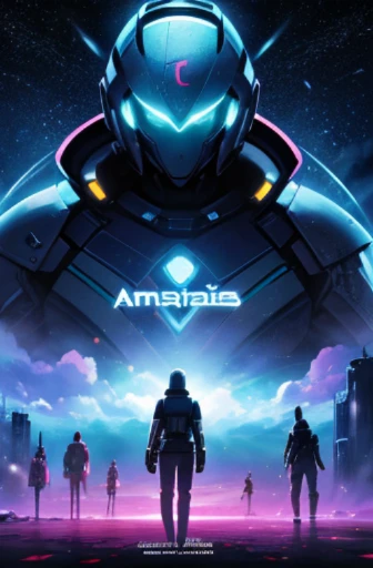 movie title "AMATAIS", futuristic movie cover with the word "AMATAIS"