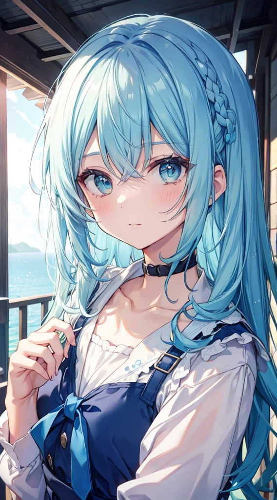 Fresh girl,blue hairs
