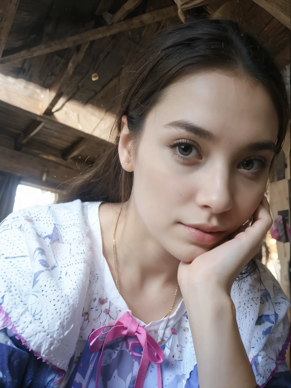 Her style is not change,background scene change portrait,8k,photorealstic.