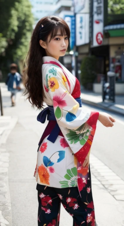 Wear a Japan kimono