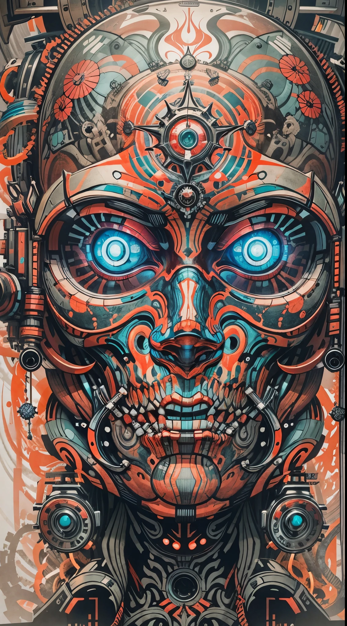 Una obra maestra, Estilo Giger surrealista, diosa de la muerte, Su rostro envuelto en un velo de sombras, Cyberhull as a skull skeleton, amadura negra militar, exo-traje, muerte, flores negras, Estilo mexicano, cuerpo completo, fantasy, elegante, Altamente detallado, arte Digital, Artstation, arte conceptual, afilado, realista, sharpen focus, 4k, Cinematographer, fotorrealista, detailed illustration, agresiva, oscura, Digital, cinematography lighting, partes mecanicas de armadura, ciborg, vientre robotico, retro aesthetic, 4k-resolution, Photorealistic rendering, Serpientes, acentos amarillos , labios rojos