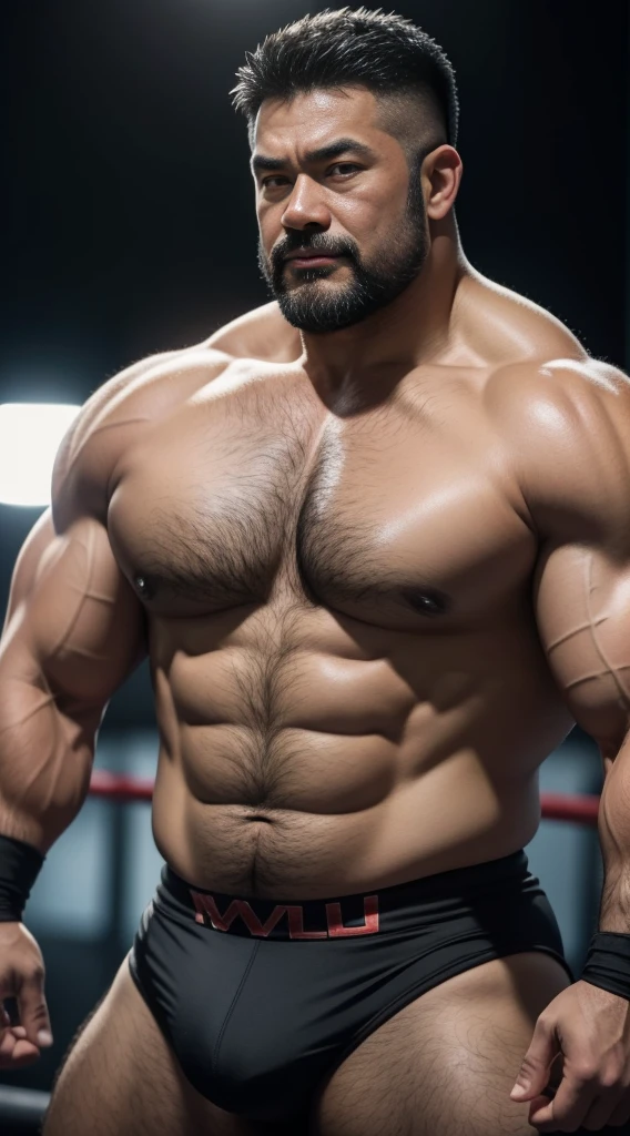 Middle aged,solo person,male people,Muscular wrestler,musculous,Stout wrestler,Asian people,uncle,60岁的Middle aged,short hair,short detailed hair,Wrestling bootull body like,Panorama Figures,WWE Ring,WWE American professional wrestling,spotlight lights,shadowing,Vision,Briefatness,age 55,Short beard,Middle aged,Tattooed with,Fingerless gloves,Wheat-colored skin,Oily skin,dark-skin,Show your pectoral muscles,Sumo wrestler,body builder,Wide sideburns,Pronounced abs,ssmile,Kouzihu,Gray hair,(Full body like:3),Fine hands,solid color backdrop,Plain white background