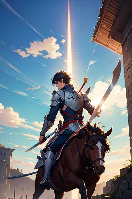 Animation scene of man riding a sword and woman riding a sword, Screenshot of the 2012 animation, Today’s recommended anime is still, 2 0 1 9 animation screenshots, Kuro anime screenshots, screenshot from the anime film, anime scene, TV animation stills, Still from anime, ruins in the background, anime movie screenshot