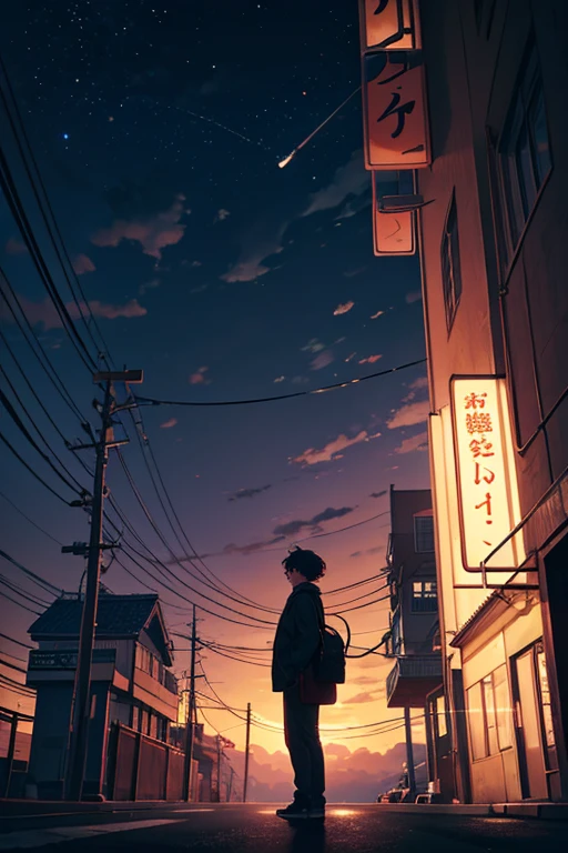 There are clouds、Night sky with wires and street lights, anime backgrounds, Dark背景, Anime Cloud, Clouds background under moonlight, Anime Sky, Magical cloudy background, Background with ( Dark _ Smoke smell ), cloudy night, anime opening, random background scene, Beautiful floating clouds. jpn, atmospheric anime, 完全Dark背景, on a clear night sky