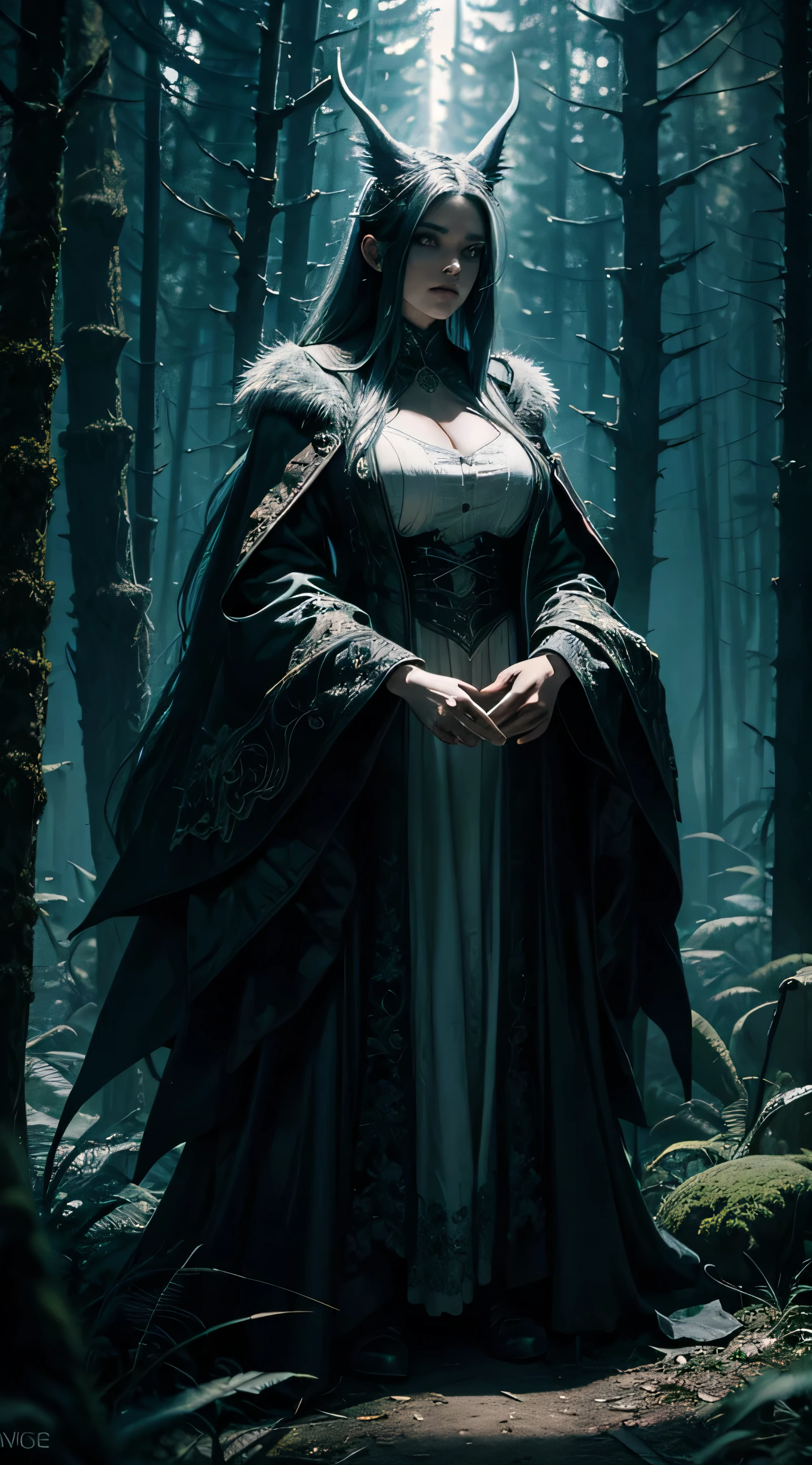 gothic illuminated anthropomorphic creature, full body, in a Bioluminescent Forest, surreal atmosphere, epic, fluorescent, haunting, creepy, horror, dark, intricate design and details, dramatic lighting, photorealistic, cinematic, 64k, --ar 9:16 100 mm, F1.9 , 64k detailed digital art, hyper realistic textures, natural textures, elegant, super detailed, Ultra high photo realistic, 100mm --aspect 1:1 --s 750 --v 5.2, 64k high quality detailed art, 3d