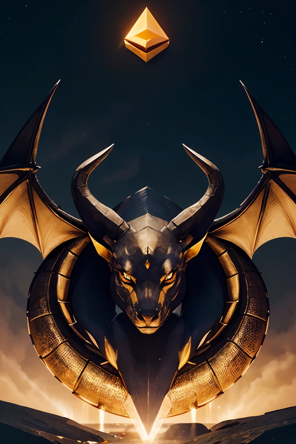 Ethereum cryptocurrency logo based,Create a dragon totem