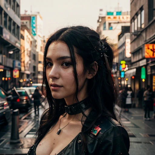 ((Best quality)), ((masterpiece)), (highly detailed:1.3), 3D, goddess woman (cyberpunk:1.3), woman dressed as maid sexy clothes long black hair looking at camera