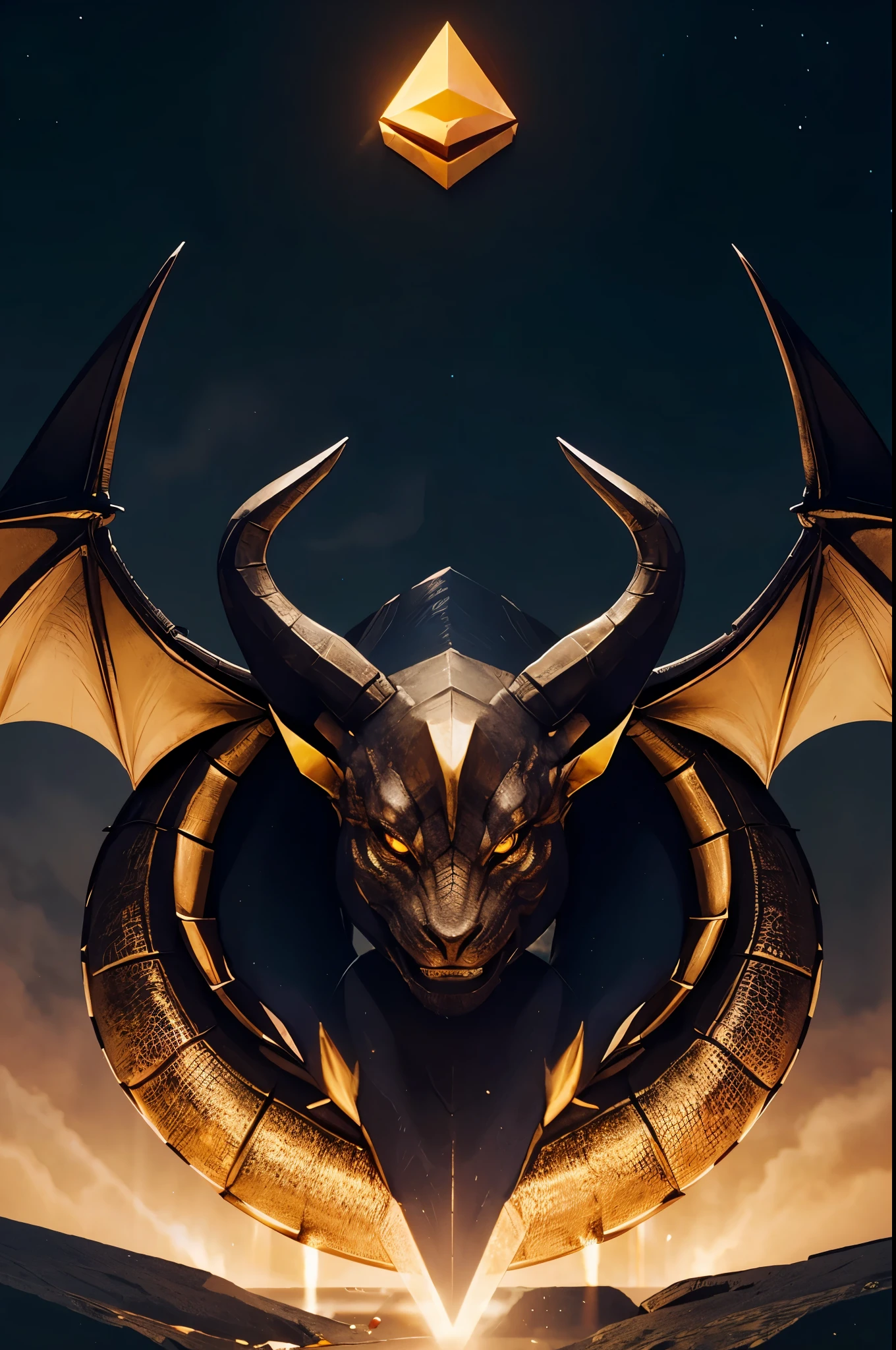 Dragon skin composed of ethereum cryptocurrency logo