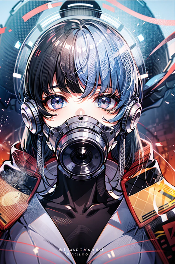 (((masterpiece)))、(((Top image quality)))、(((top-quality)))、((highly detailed unity 8kwall-paper))、(Illustration of one woman)、30-years old、(Viceroy)、Black hair bob cut、(((Gas mask covering the mouth)))、Gray eyes、(((Sanpaku eyes)))、((Tall))、((huge tit))、((Military uniforms))、((Military Cap))、((Military coat))、(white clothes)、(White pants)、(White cap)、trench coat、(((Inside the spaceship)))