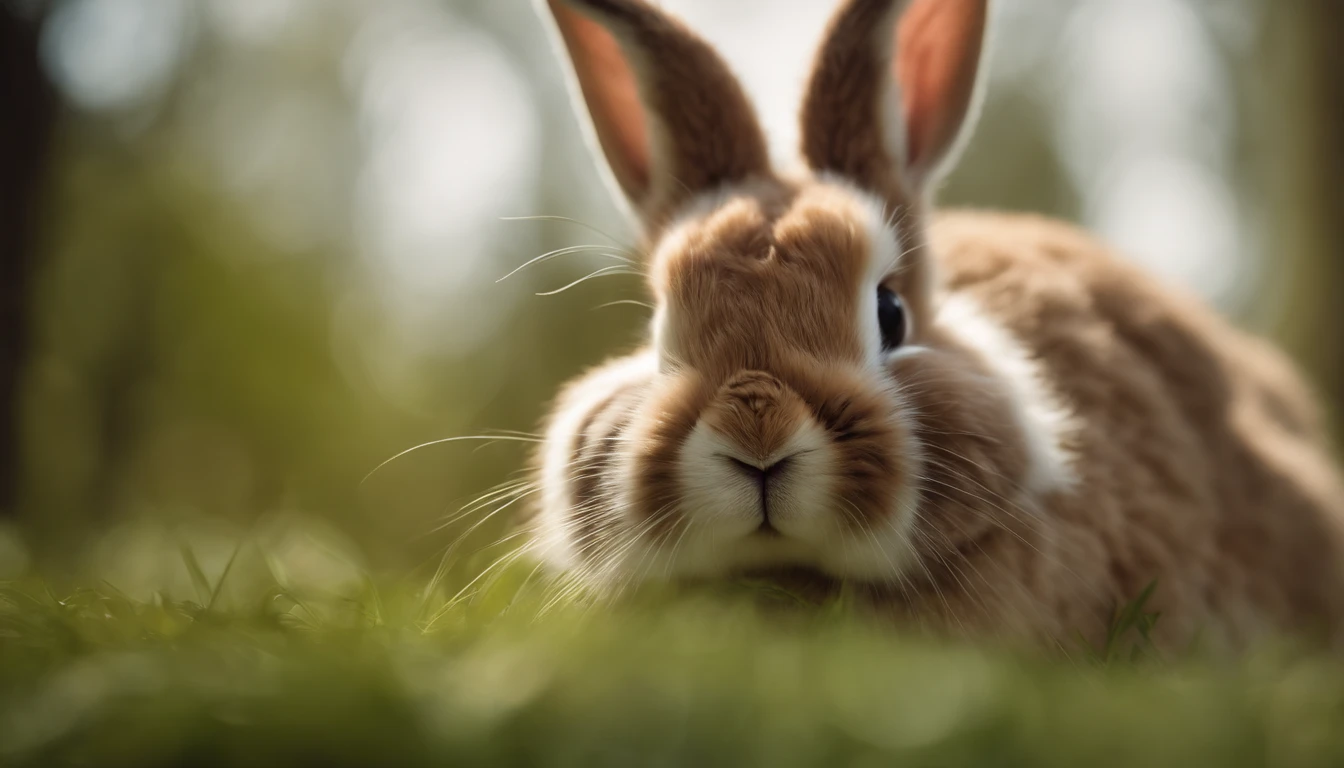 a close-up shot of a fluffy Easter bunny, with its adorable face and expressive eyes, showcasing the softness and charm of these beloved creatures.