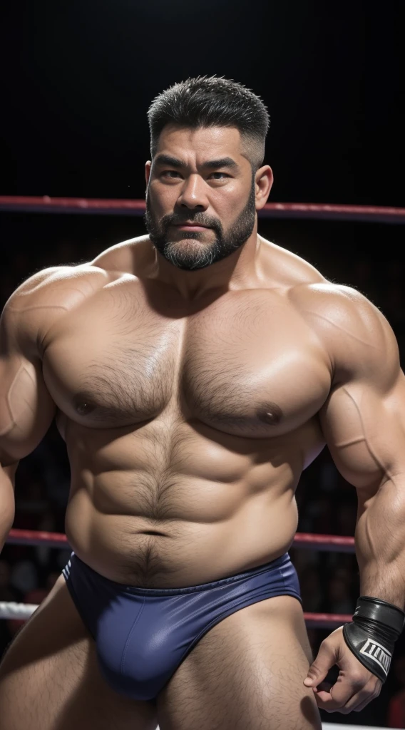 Middle aged,solo person,male people,Muscular wrestler,musculous,Stout wrestler,Asian people,uncle,60岁的Middle aged,short hair,short detailed hair,Wrestling bootull body like,Panorama Figures,WWE Ring,WWE American professional wrestling,spotlight lights,shadowing,Vision,Briefatness,age 55,Short beard,Middle aged,Tattooed with,Fingerless gloves,Wheat-colored skin,Oily skin,dark-skin,Show your pectoral muscles,Sumo wrestler,body builder,Wide sideburns,Pronounced abs,ssmile,Kouzihu,Gray hair,(Full body like:3),Fine hands,solid color backdrop,Plain white background