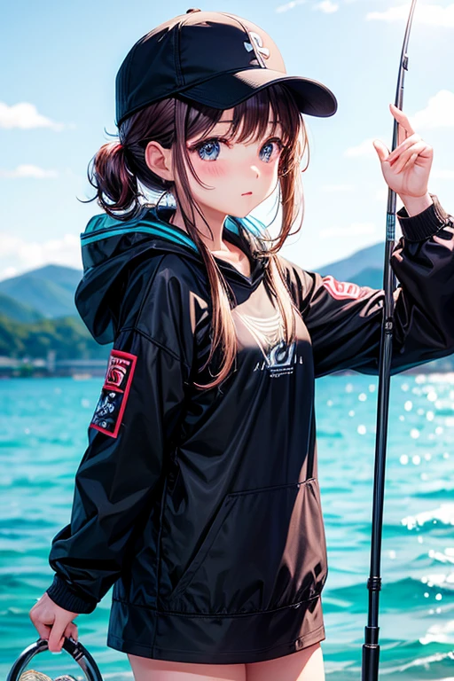 fishingwear、pretty、girl、blackwear