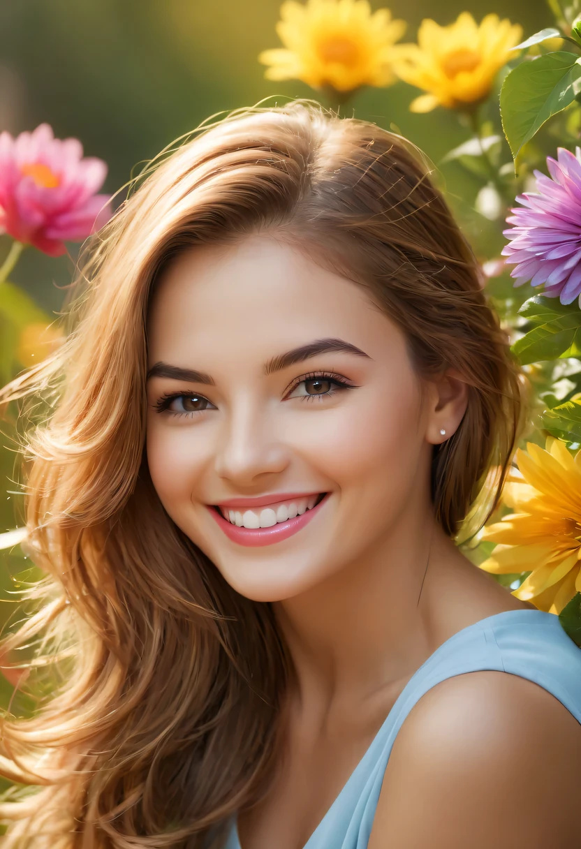 (Best quality at best,4K,8K,A high resolution,tmasterpiece:1.2),ultra - detailed,(actual,photoactual,photo-actual:1.37),Smiling faces,Happy expression,detailedfacialfeatures,beautiful bright colors,Lively atmosphere,warmly lit,Playful,enthusiasm,radiant happiness,warm emotions,delight,entertainment,uplifted,Hefty Smile,Beauty,Vivid eyes,Curved lips,giggles,facial expressions of delight,Eyes sparkling with joy,Natural and charming,light of happiness,Infinite joy,happiness overflowing,contagious smile,friendly energy,heartfelt giggles,charming happiness,a cheerful atmosphere,Warm smile,multicolored background,shining sun,nature's embrace,flowers in full bloom,serene gardens,serenity and delight,calm and content,gratitude and appreciation,peaceful and prosperous environment,Lively and positive atmosphere,Harmonious environment,Playful interaction,adorable atmosphere,exquisitedetails,Energetic emotions,radiant cheeks,eyes with brightness,happy soul,giggles echoing,delightful memories.
