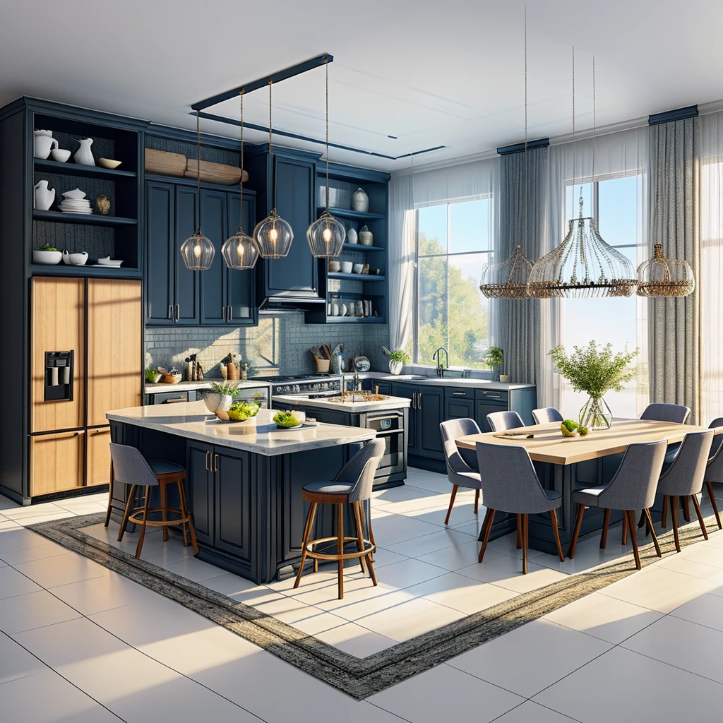 rendering of a modern residential kitchen, professional render, wide angle exterior 2023, highly detailed render, high quality rendering, realistic render, architectural render, high-quality render, detailed rendering, hyper-realistic render, hyper - realistic render, very realistic 3 d render, high render, realistic rendering, very realistic render