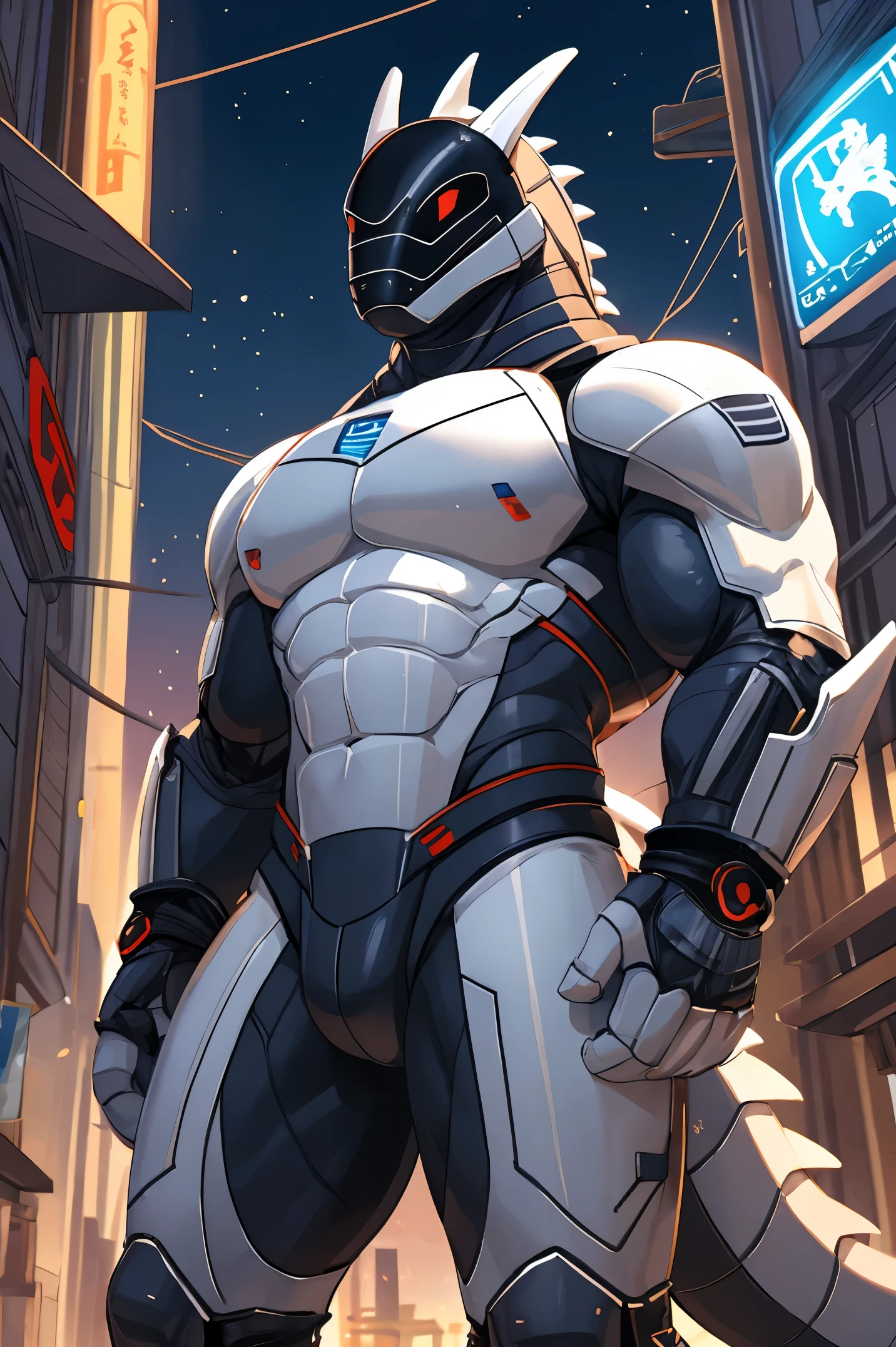 synth (vader-san), male, Muscular, Synthesizer (Mr. Vader), The robot, Cyblog, The robot, dragons, Silver Dragon, Robo Dragon, human lizard, Silver lizard, Robo Lizard, Cyber Cities, futuristic city, common size