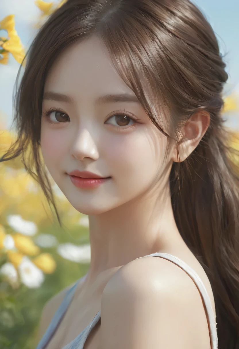 on the garden, Picture a girl with a Glaswegian smile. The details of her eyes are beautiful, The details on the lips are beautiful, And her face and eyes are very detailed. She has long eyelashes. The artwork was created using illustration techniques, Providing a medium that can greatly enhance style. The image quality is the best, 8K分辨率,Ultra-detailed rendering. Looks very realistic and realistic, Add extra authenticity to images. The art style chosen for this prompt is Portrait, Let the picture focus on capturing the girl's facial features. The color palette is vibrant and vivid, Bring your scene to life. The lighting has been carefully designed,Provide studio lighting, Highlight girls’ characteristics,Create a visually appealing atmosphere.