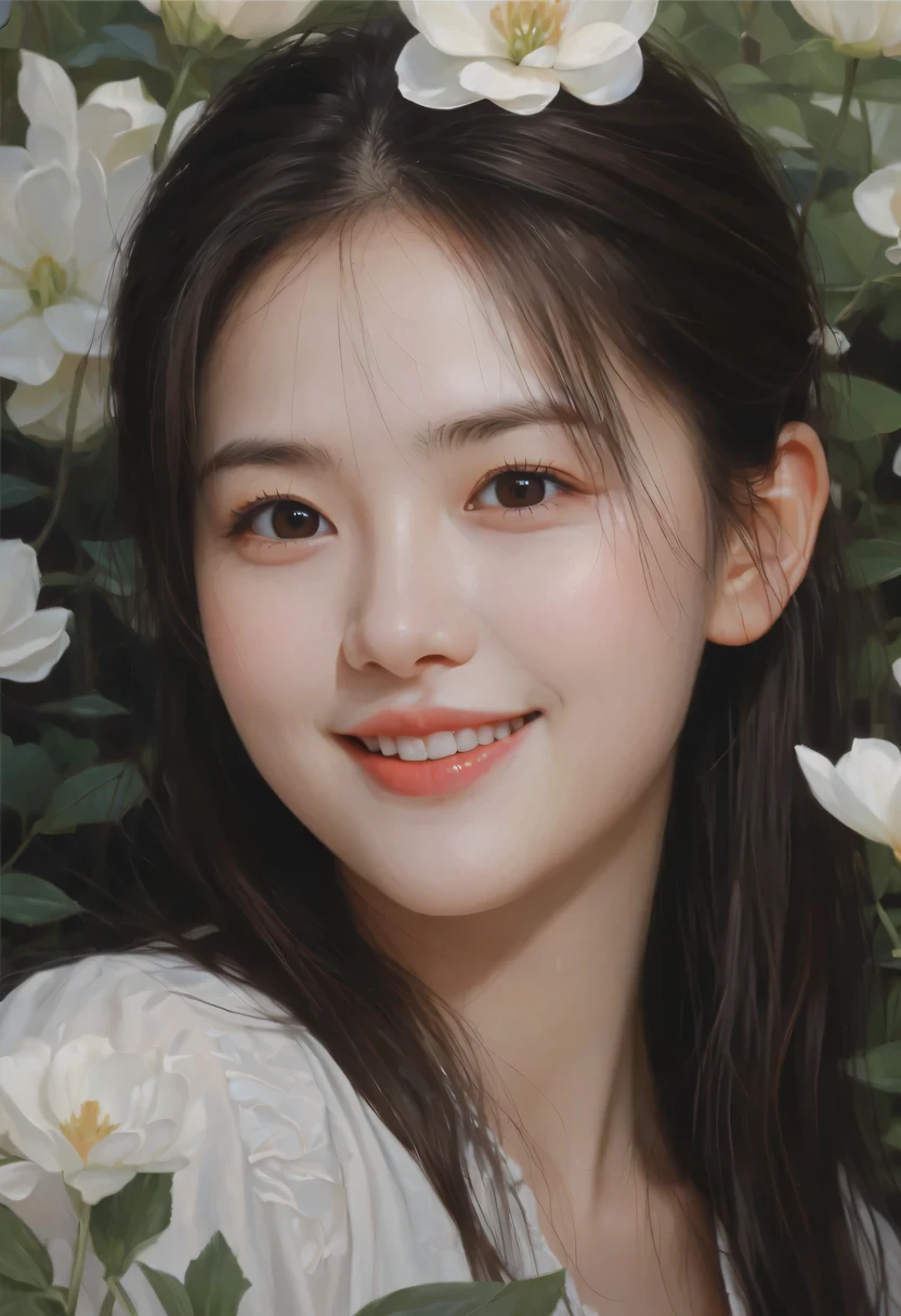 on the garden, Picture a girl with a Glaswegian smile. The details of her eyes are beautiful, The details on the lips are beautiful, And her face and eyes are very detailed. She has long eyelashes. The artwork was created using illustration techniques, Providing a medium that can greatly enhance style. The image quality is the best, 8K分辨率，Ultra-detailed rendering. Looks very realistic and realistic, Add extra authenticity to images. The art style chosen for this prompt is Portrait, Let the picture focus on capturing the girl&#39;s facial features. The color palette is vibrant and vivid, Bring your scene to life. The lighting has been carefully designed，Provide studio lighting, Highlight girls’ characteristics，Create a visually appealing atmosphere.