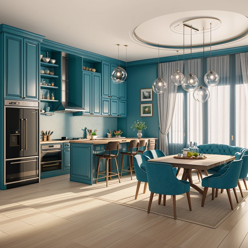 rendering of a modern residential kitchen, professional render, wide angle exterior 2023, highly detailed render, high quality rendering, realistic render, architectural render, high-quality render, detailed rendering, hyper-realistic render, hyper - realistic render, very realistic 3 d render, high render, realistic rendering, very realistic render