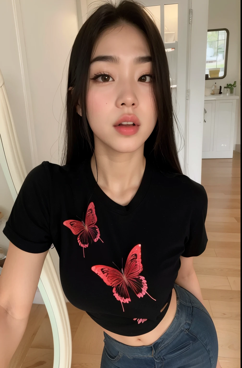 fit woman in black shirt and jeans posing for a photo, Asian girl, menina coreana, Mulher sul-coreana bonita, linda mulher coreana jovem, borboleta, cruel korean goth girl, beautiful Asian girl, mulher coreana jovem bonita, Xision Wu, jennie blackpink, 18 anos, Bae Suzy, foto de perfil, TaeJune Kim
