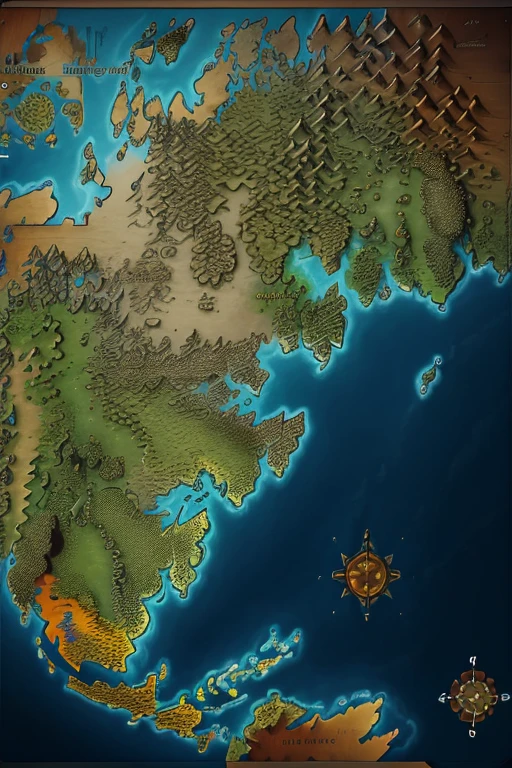 map of a continent, with colorations representing biomes, the west zone must have mainly glaciers and granite plateaus and the east zone must be mainly hot desert, in addition to this the most present biome must be the temperate deciduous forest biome ,4k,hiper detailed