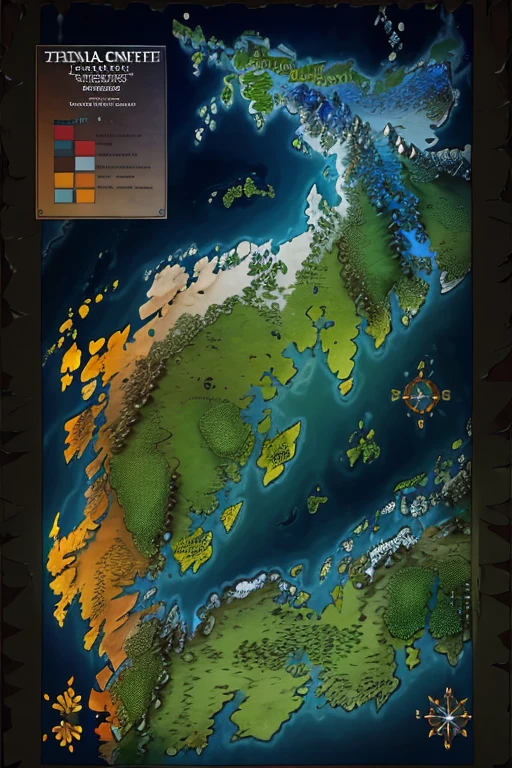 map of a continent, with colorations representing biomes, the west zone must have mainly glaciers and granite plateaus and the east zone must be mainly hot desert, in addition to this the most present biome must be the temperate deciduous forest biome ,4k, hiper detailed