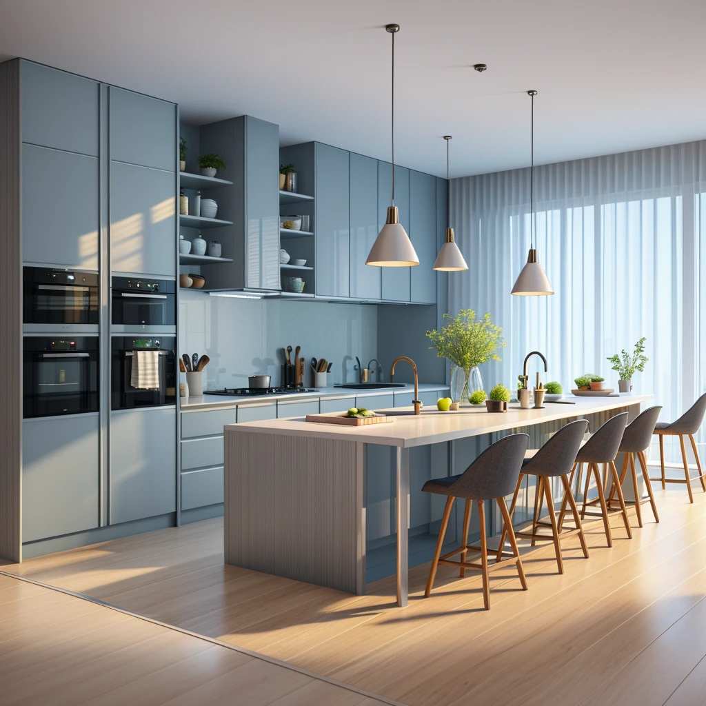 rendering of a modern residential kitchen,  professional render, wide angle exterior 2023, highly detailed render, high quality rendering, realistic render, architectural render, high-quality render, detailed rendering, hyper-realistic render, hyper - realistic render, very realistic 3 d render, high render, realistic rendering, very realistic render