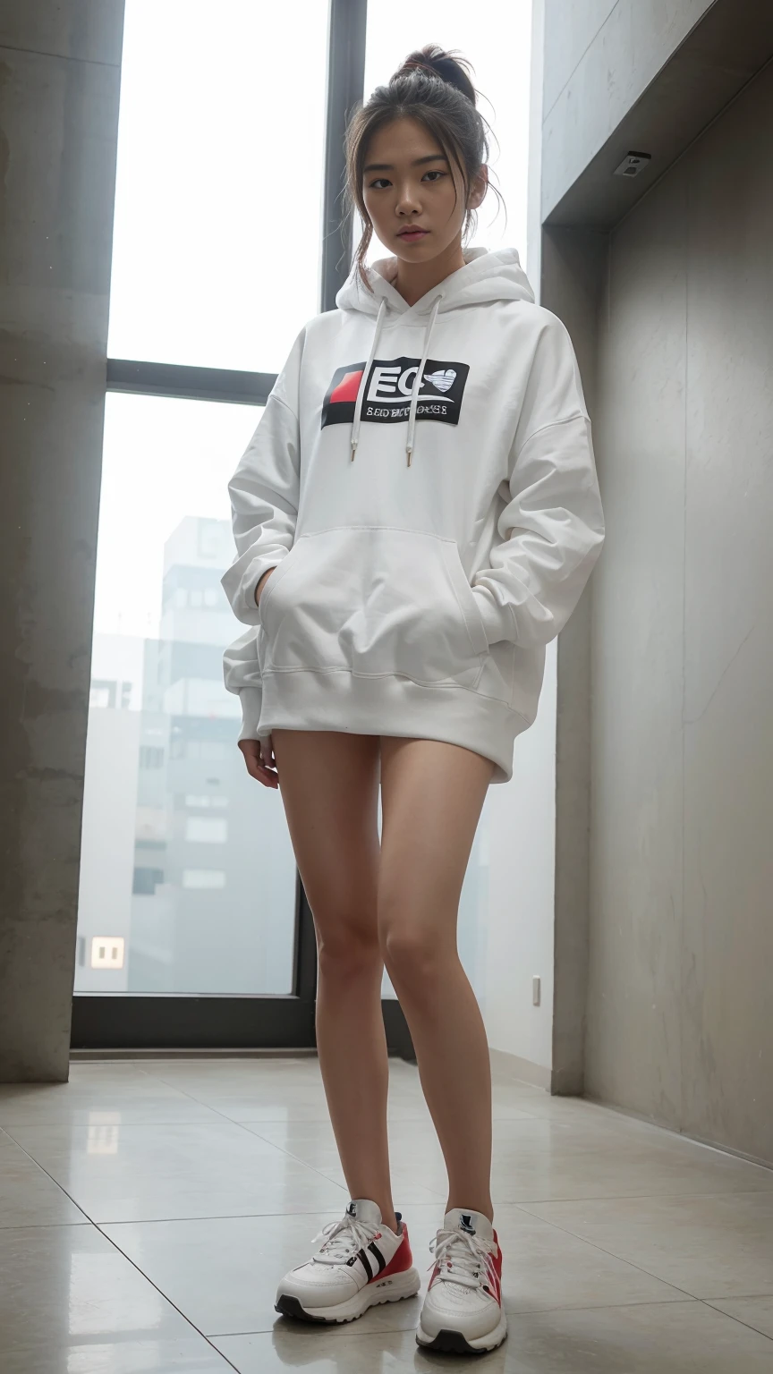 18 years old Japanese girl, Glowing Bionic hands & legs wearing a White hoodie & Adidas Sneakers.
Standing pose, Towards Viewers.
Extreme Detailed. Perfect Face, Masterpiece of Beautiful Creature.
Low ISO, Blood Moon, Extremely Low Light, Grainy Texture.
Photo Realistic, 80mm:1 UltraRealistic, 8K, cyberpunk2077
(details: Sci-Fi )