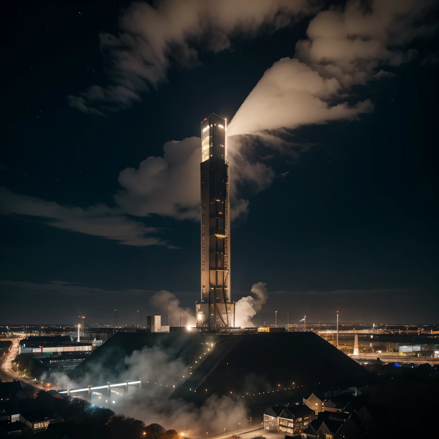Create a logo for my management consultancy. It should contain a mining tower as well as the outline of the Ruhr area and well-known buildings from Dortmund, Gelsenkirchen and Essen as a kind of skyline