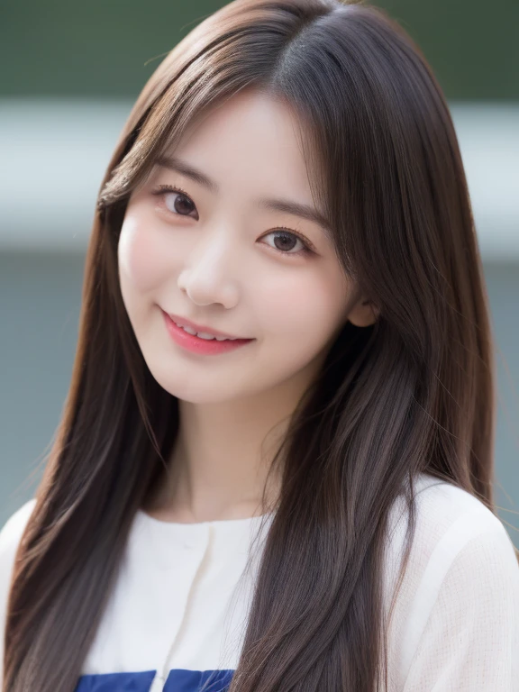 top-quality、8K、1girl in、Beautie、Delicat eyes、二重まぶた、A smile、long、dressed casually、17 age,Nogizaka46 Idol,Gravure Eyed、