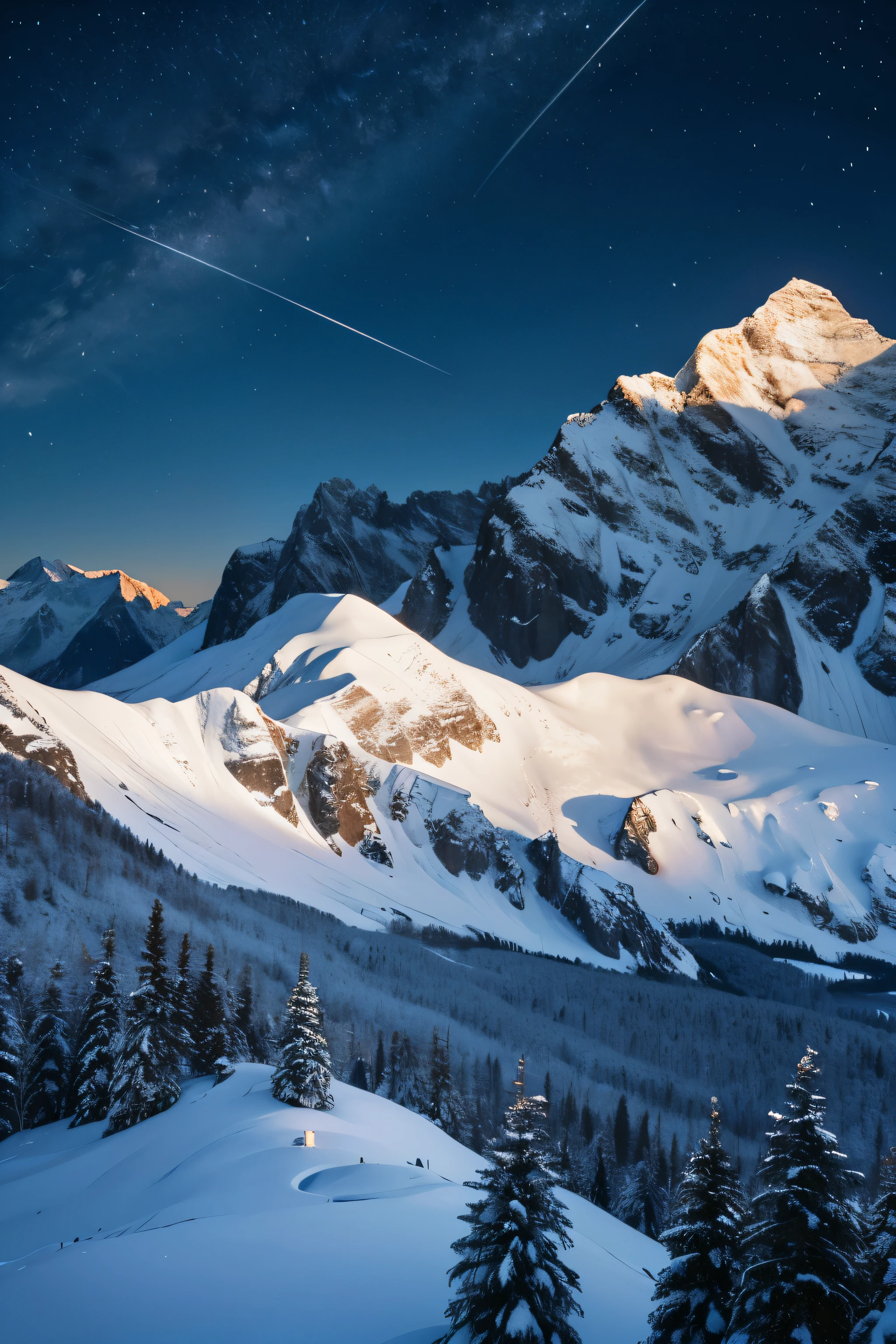 Snow background,natta,Hyper-realistic style,there are snow-capped mountains in the distance,在natta,high high quality,poster for