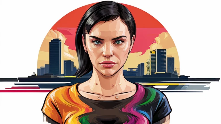 gta 6 style , vector art style realistic, oil paint