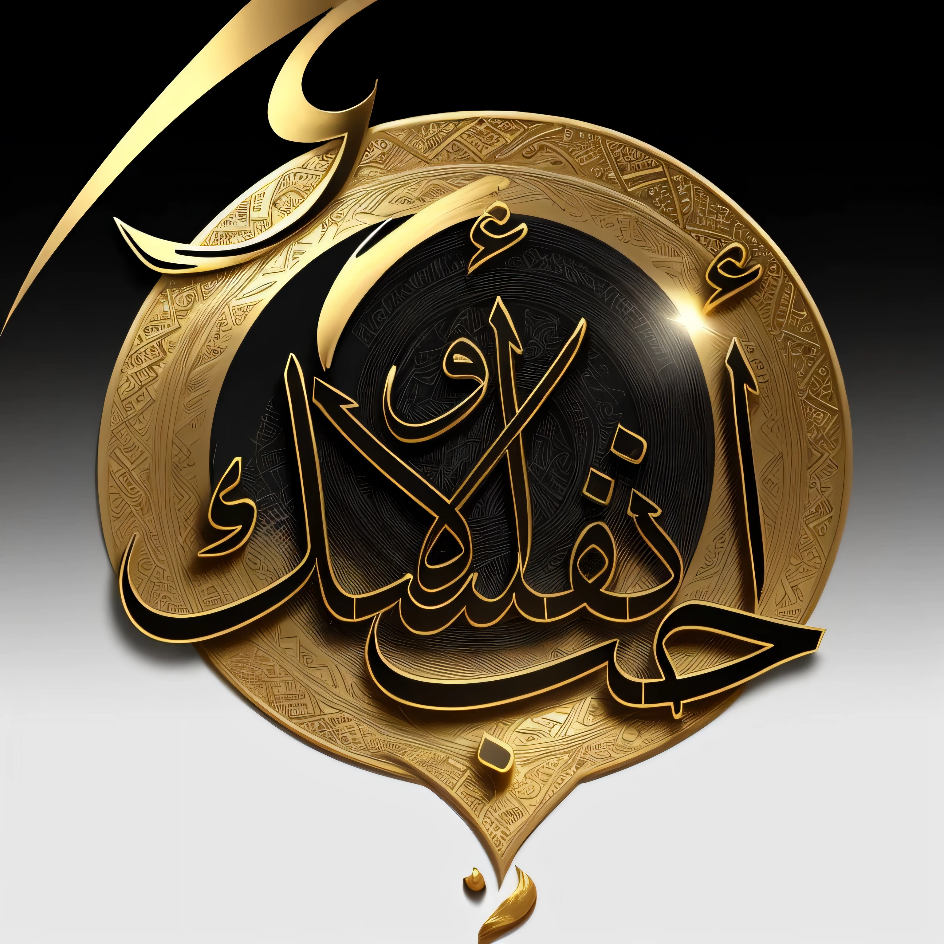 create a gold effect on white strock and backgraound is shiny black, Black and white Arabic calligraphy with gold hearts, Islamic calligraphy, arabic calligraphy, font, Overlay with Arabic text, arabic calligraphy, Linear hair, Islamic Art, islamic, reyyan, Romanized: Kaaba, hurufiyya, outline, by Sheikh Hamdallah, Arabic!, by Ahmed Karahisari