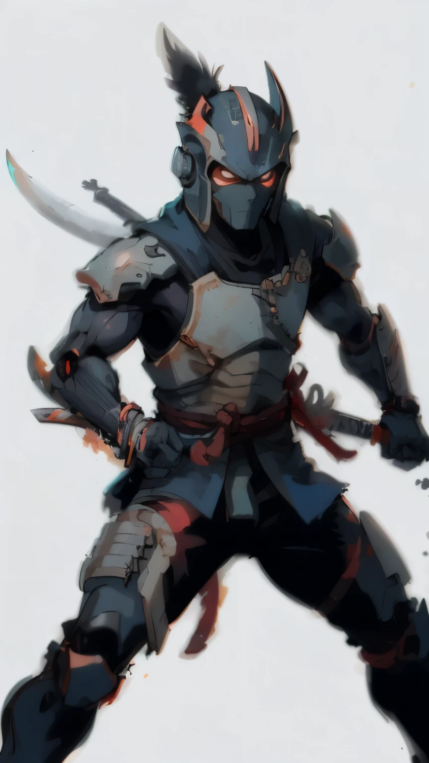 bio - mechanical neon samurai with a sword, shadowrun splash art, glaive, turian, ronin, noah bradley, sharp