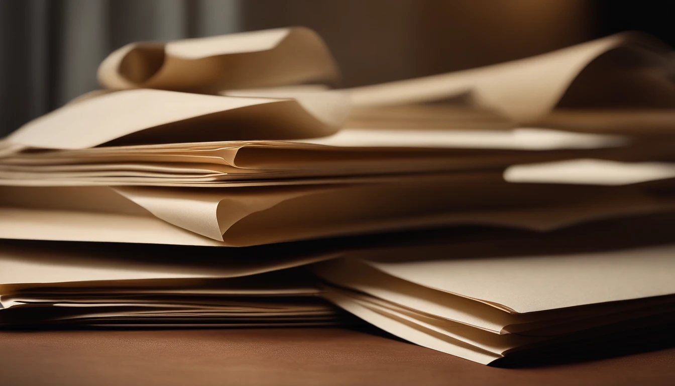 a still life shot of a stack of neutral-colored papers, each with different geometric patterns or textures, creating an aesthetically pleasing composition that showcases the variety and beauty of paper designs