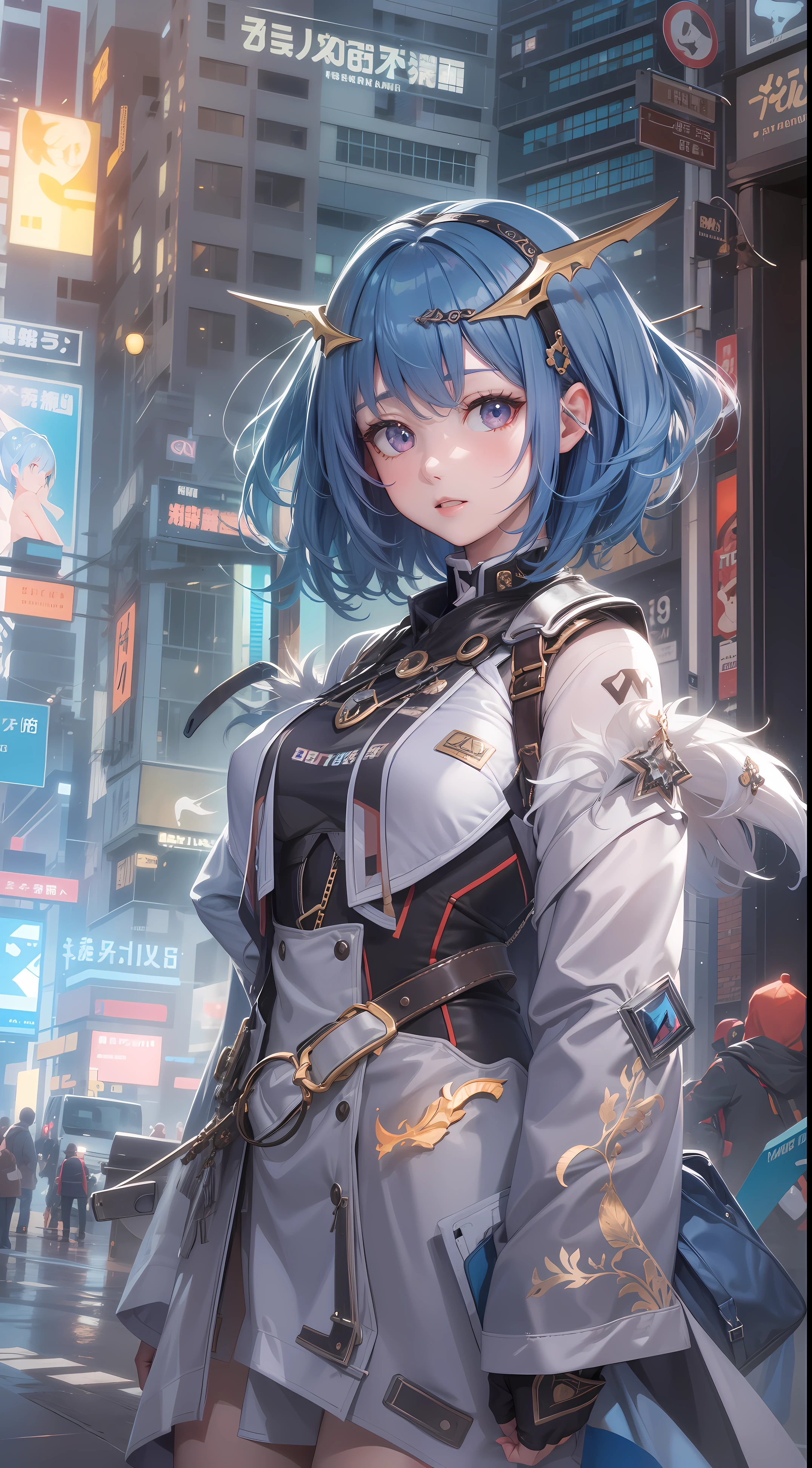 (((tmasterpiece)))、(((quality)))、((ultraclear))、(HD CG illustration)、((Extremely Delicately Beautiful))、The city of the future、电影灯光、独奏、cyber punk personage、2040s、and soul、dream girl、rainbow hair、Witch style、Magic Array、magical space、Popular topics on artstationh、Rachel Walker、